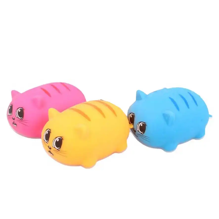 3x Fumfings Novelty Squidgy Soft Cats 8cm Squeezy Stretch 3y+ Kids Toys Assorted