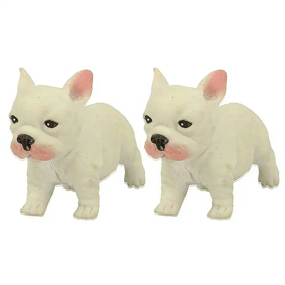 2x Fumfings Novelty Cute Beanie French Bulldog 8cm Stretchy Hand Toys Kids/Child