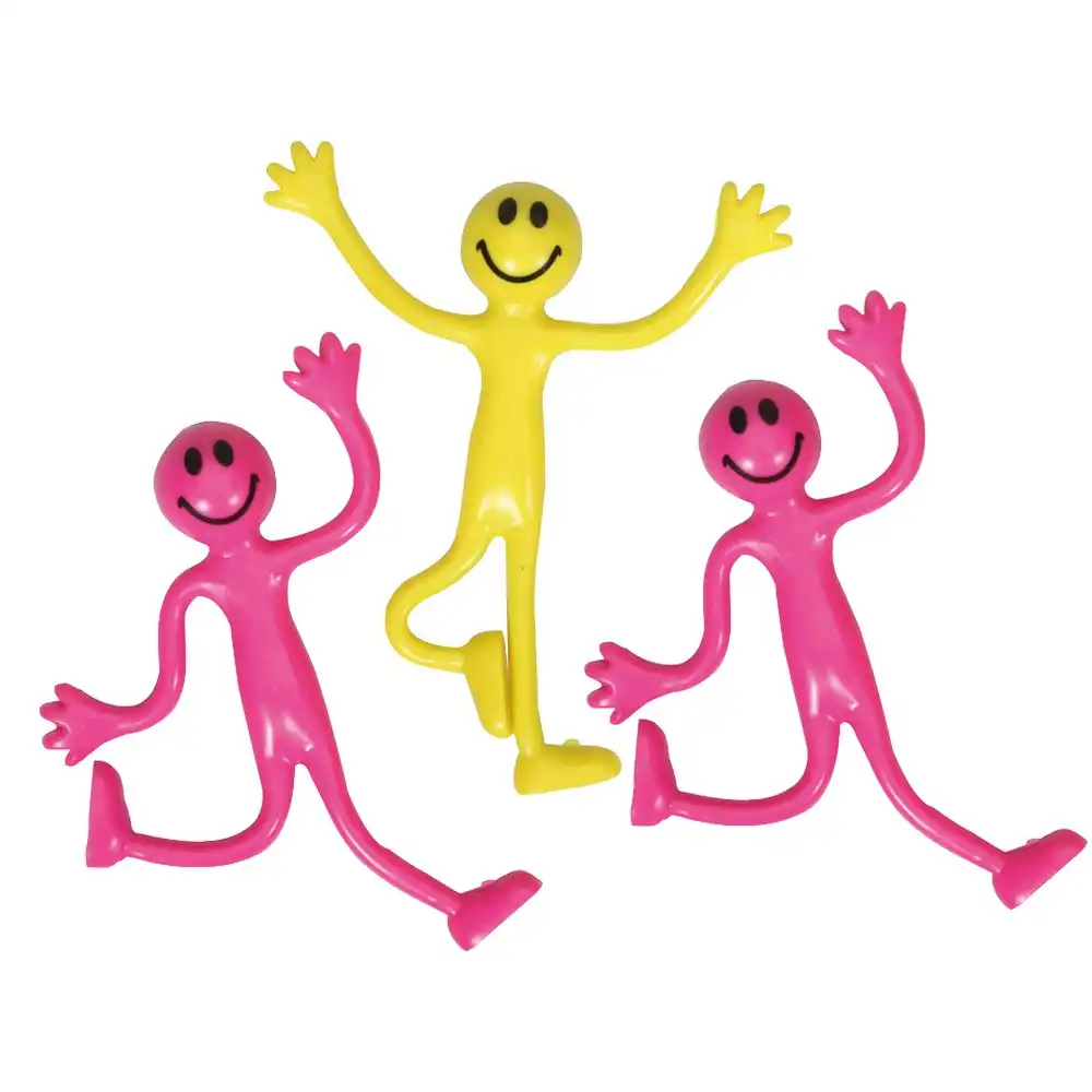 3x Fumfings Novelty 14cm Bendy Smiler Man Creative Stress Relax Child 3y+ Asst
