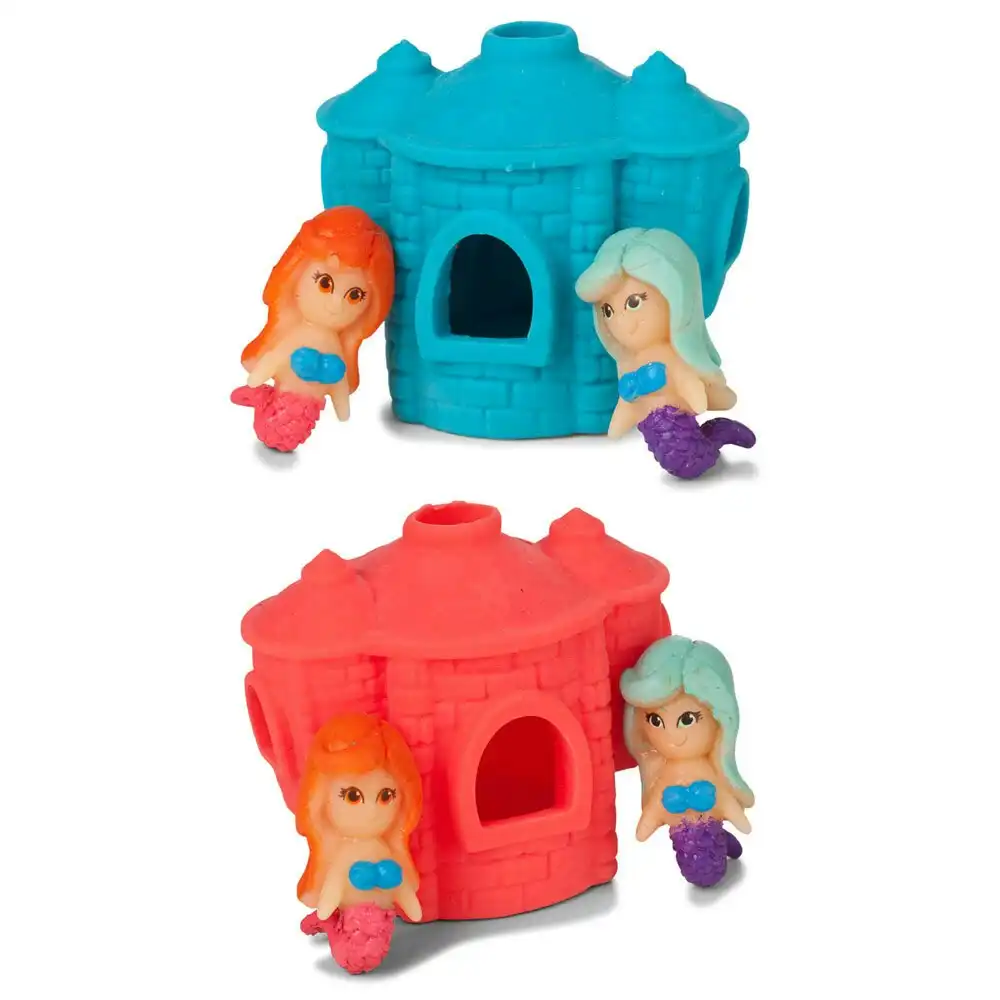 2x Fumfings Novelty 7cm Stretchy Mermai/ Castle 3y+ Figure Toy Kids/Toddler Asst