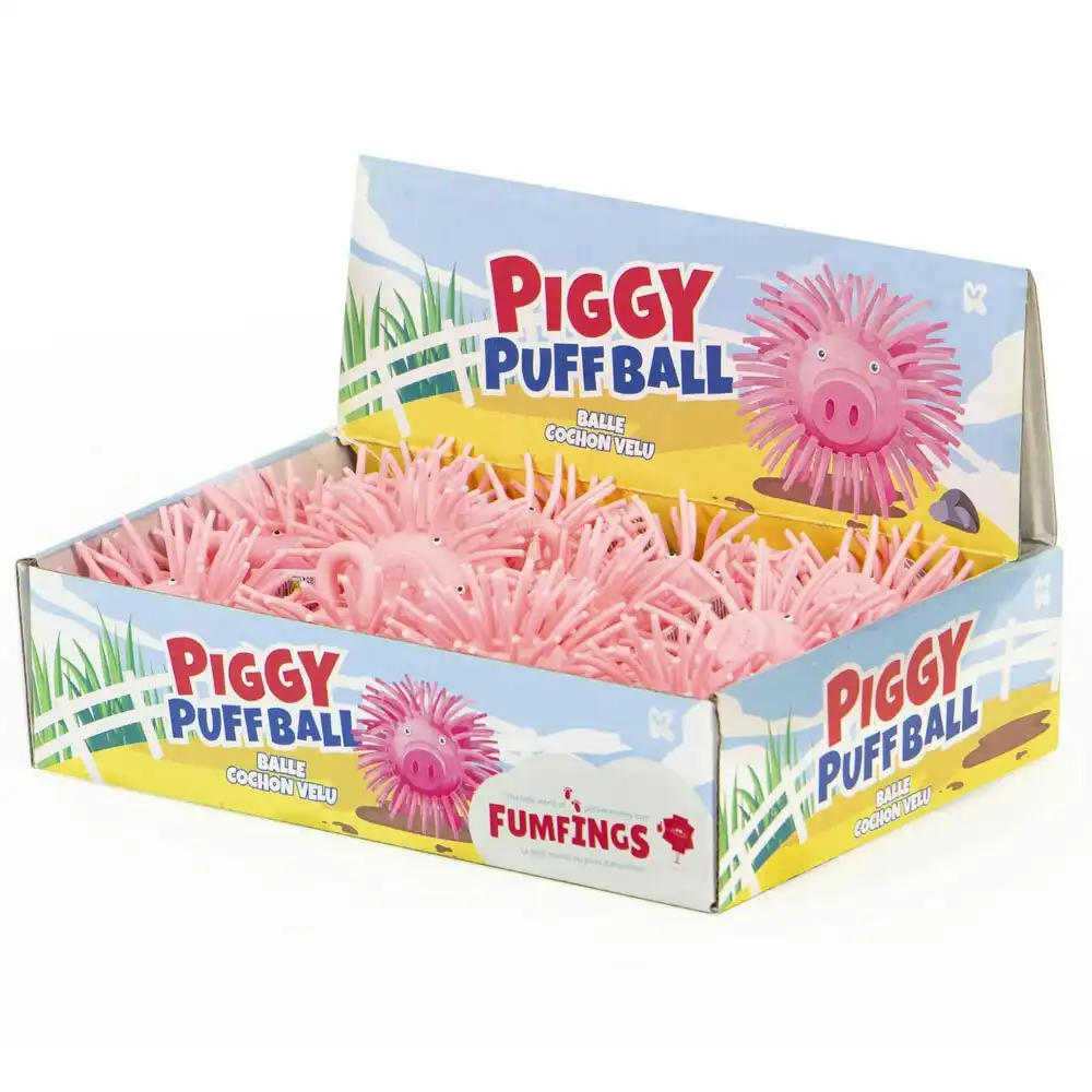 3x Fumfings Novelty 7cm Piggy Puffer Ball Stretchy Fun 3y+ Toys Kids/Child Pink
