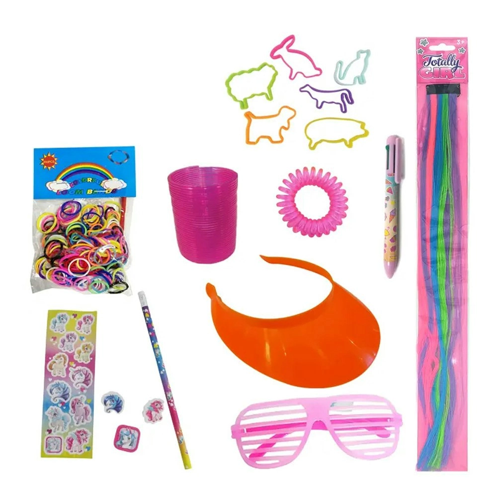 Totally Girl Showbag w/Unicorn Stationary Set/Glasses/Hair Extension/Hair Ties