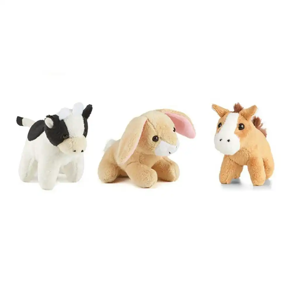 3x Living Nature Farm Mini Animal Buddies Toy Plush 9cm Kids/Child 10y+ Assorted