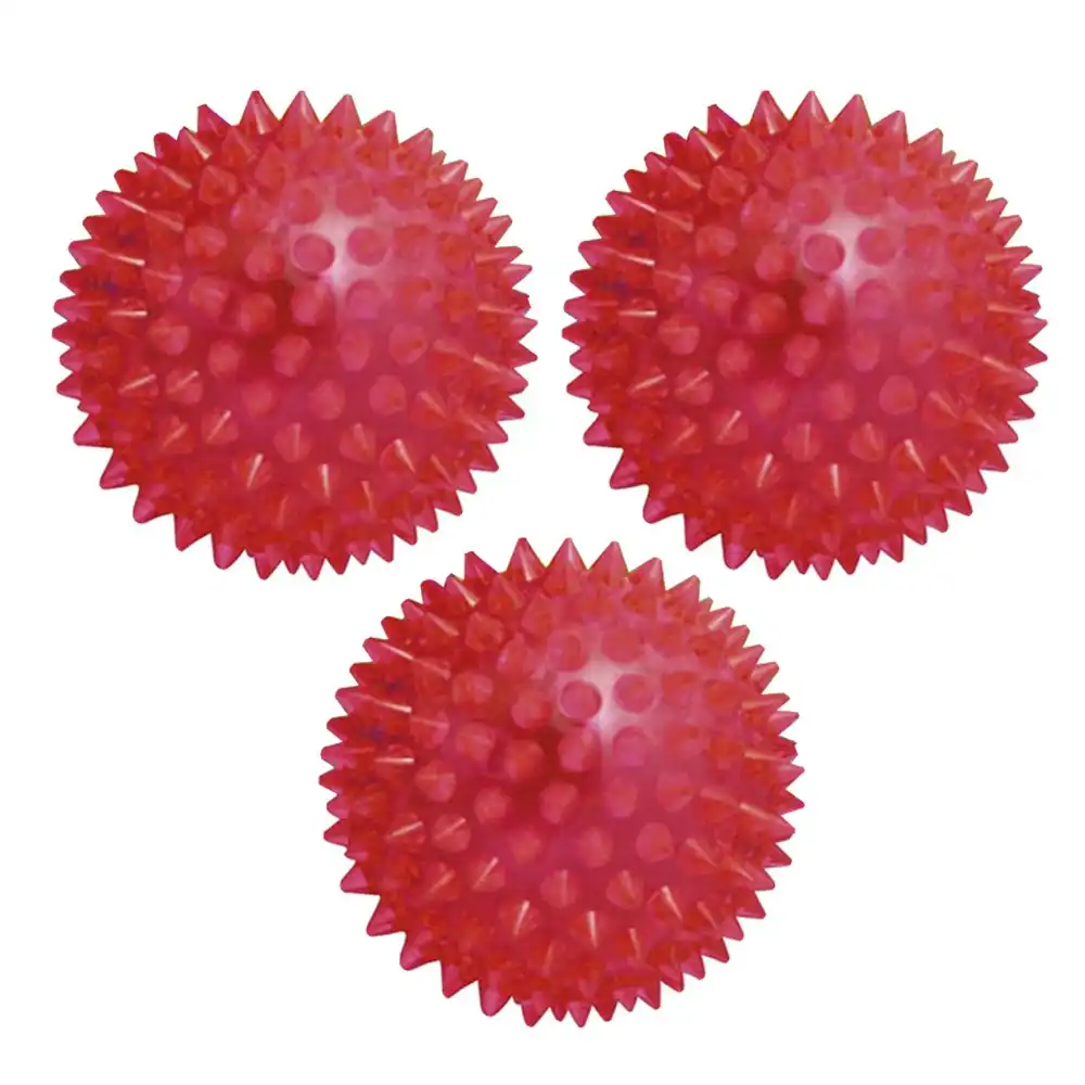 3x Fumfings Novelty 8cm Flashing Spikey Air Stress Ball Rubber Toy Kids 3y+ Asst