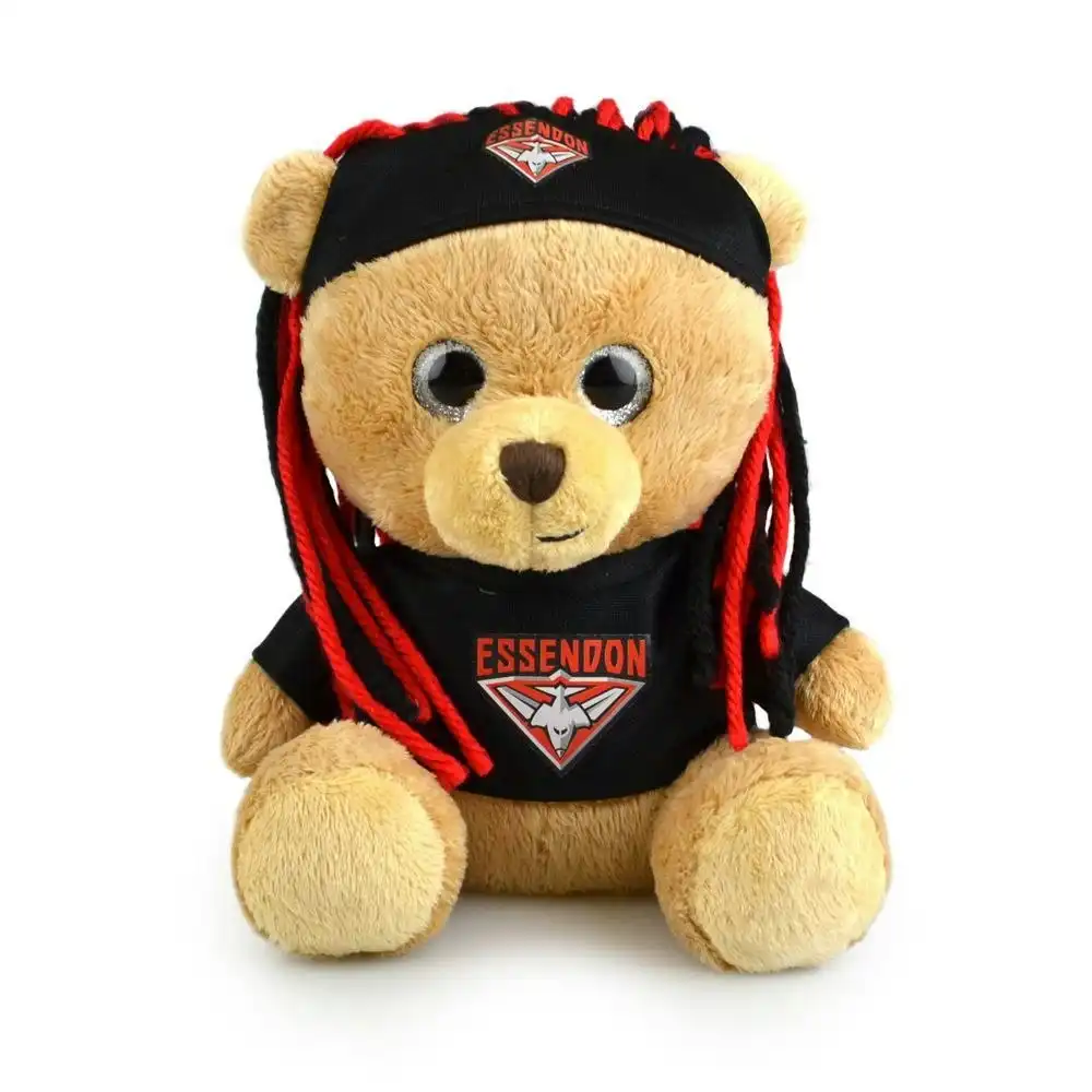 AFL Sparkle Fanatic Essendon Kids/Children 20cm Footy Team Soft Bear Toy 3y+