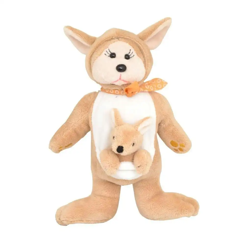 Korimco 30cm Mum/Baby Kangaroo Kids Animal Soft Plush Stuffed Toy Brown 3y+