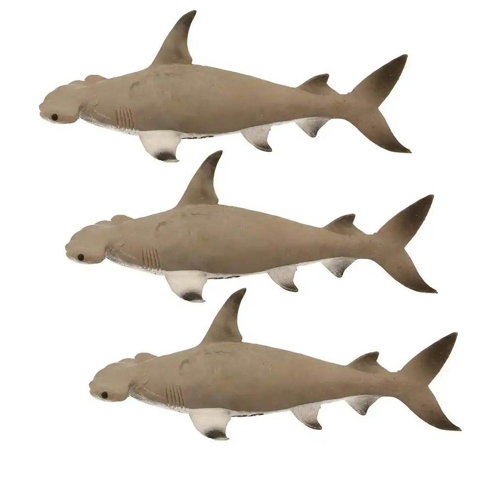 3x Fumfings Animal Stretchy Beanie Hammerhead Shark 17cm Stretch Toys Child 3y+