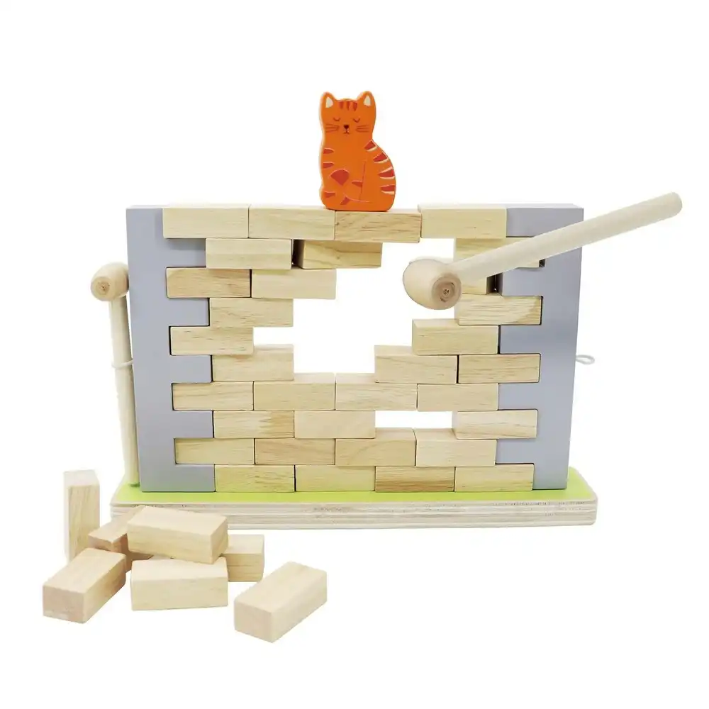 Kaper Kidz Wooden Building Blocks/Bricks Wall Board Game Toy Kids w/Hammer 3y+