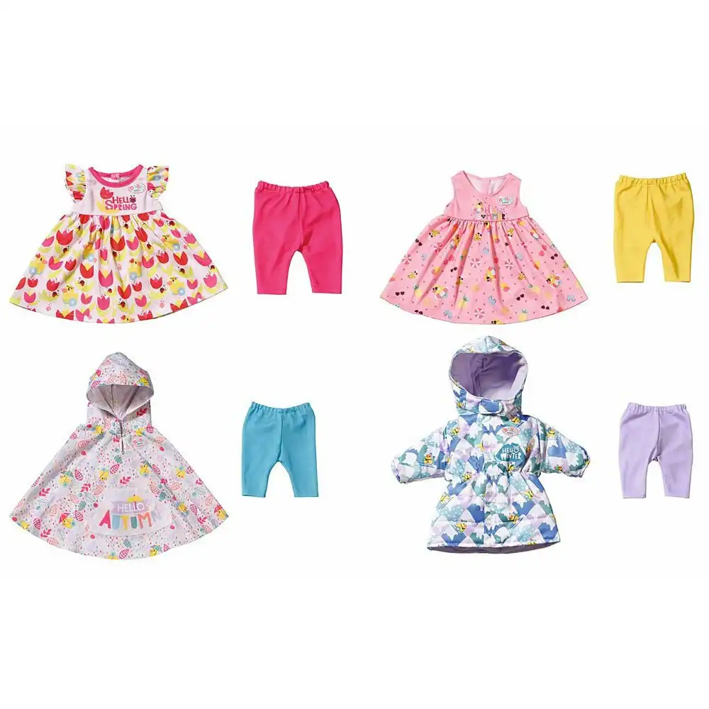 4PK Baby Born Seasonal Outfit Clothing Set for 43cm Dolls Kids/Toddler 3y+ Toy