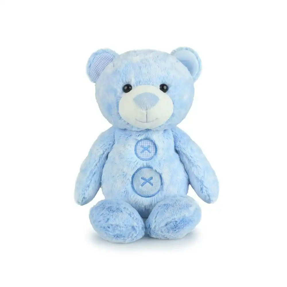 Korimco 28cm Patches Bear Soft Animal Plush Stuffed Toy Kids/Children 3y+ Blue