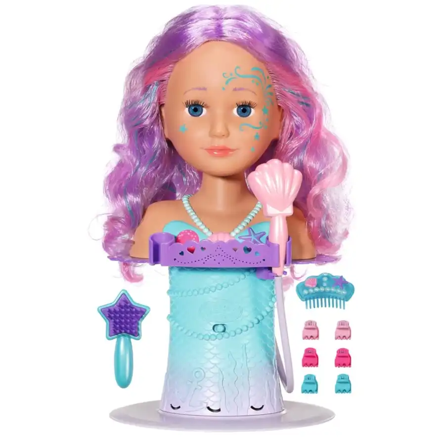 Baby Born 27cm Mermaid Kids/Childrens Styling Doll Head w/Electronic Shower 3y+
