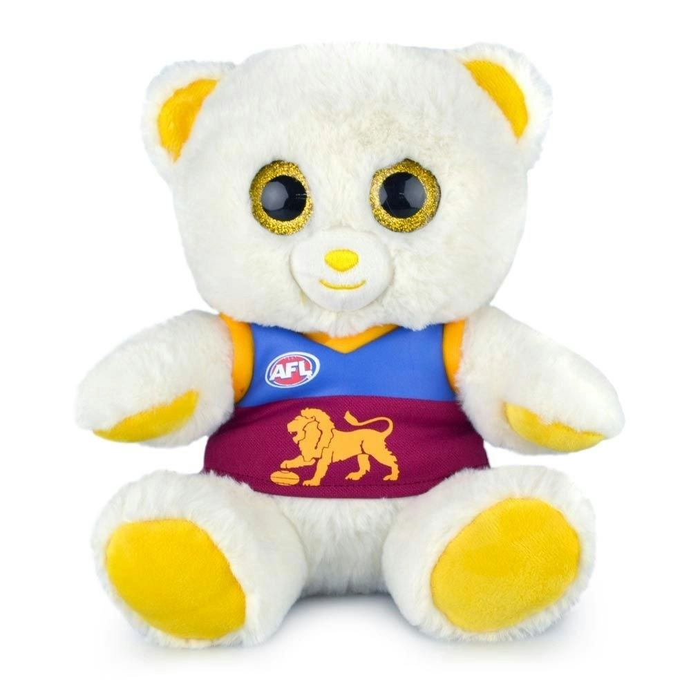 AFL Sparkle Brisbane Kids/Children 22cm Footy Team Soft Bear Toy 3y+