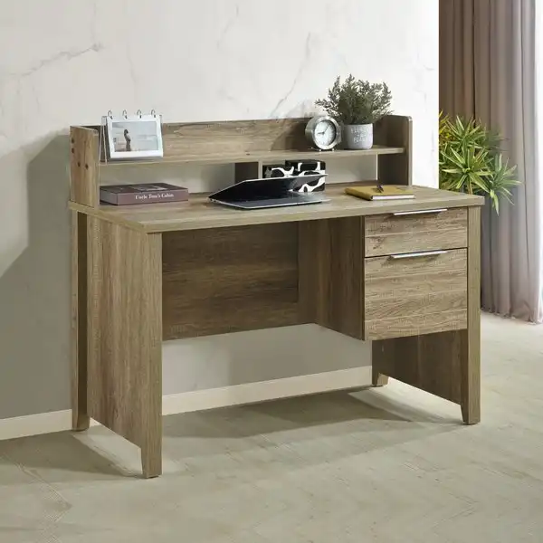 Study Desk with 2 Drawers Natural Wood like MDF Office Desk Table