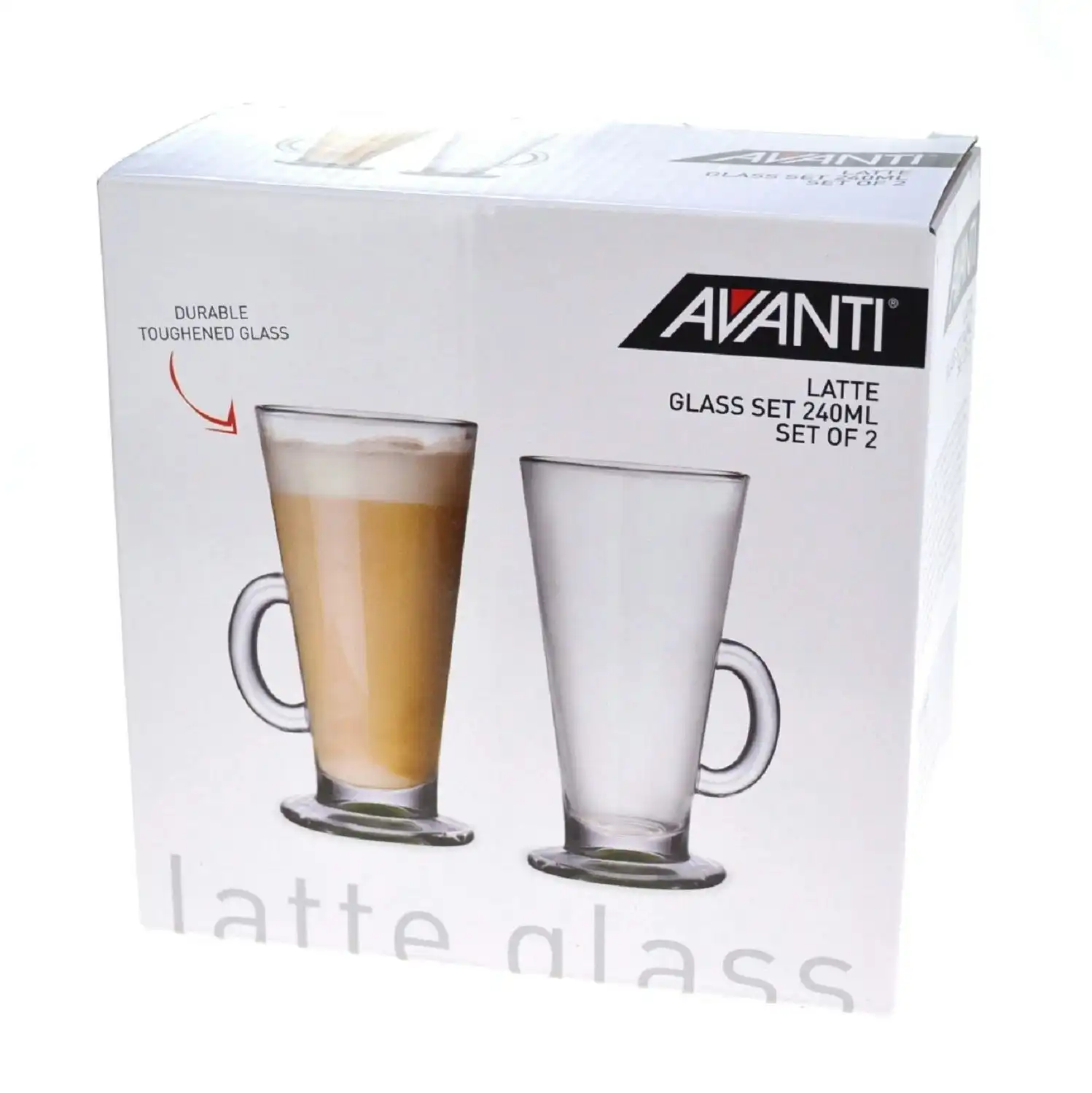 Avanti Latte Coffee Glass 240ml   Set Of 2