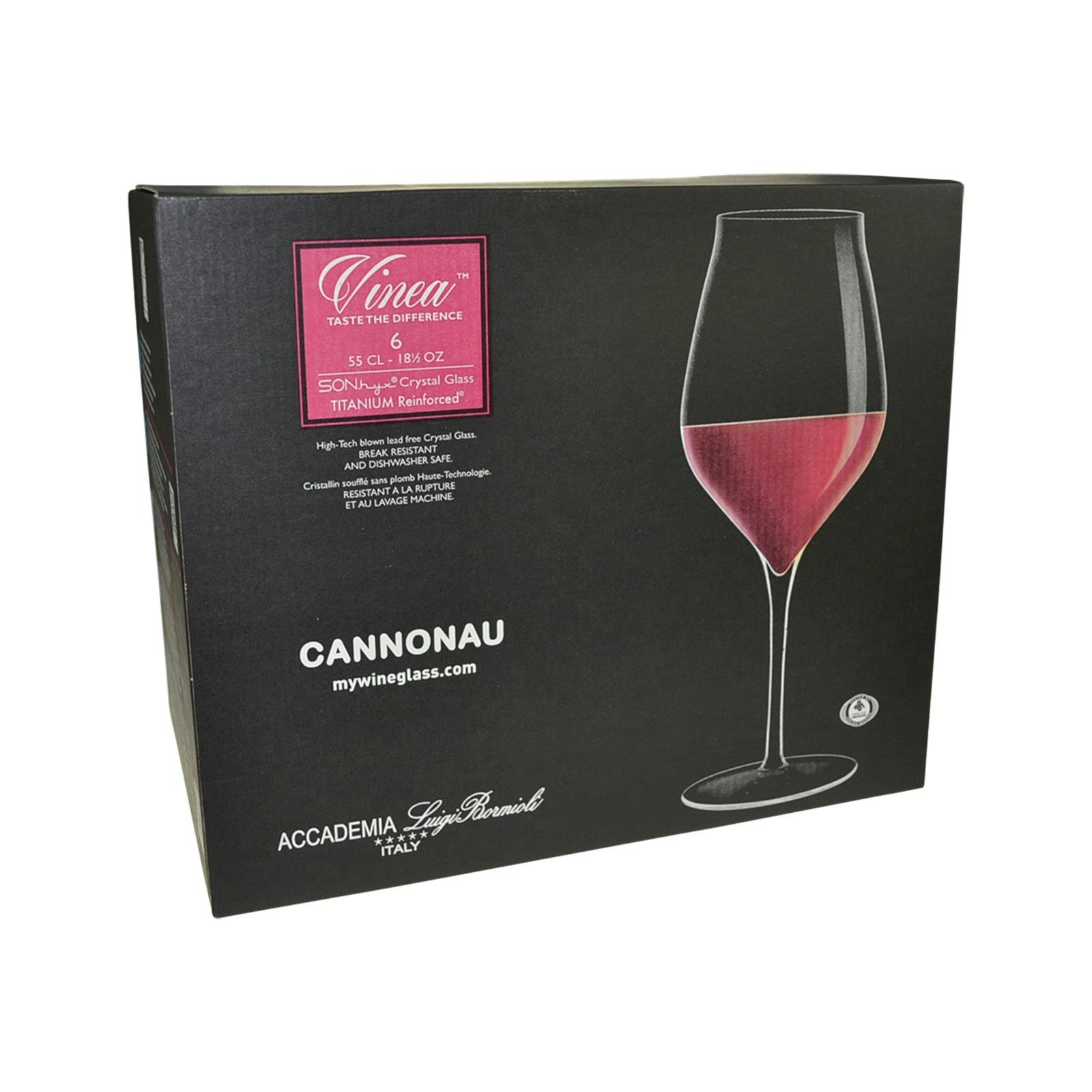 Luigi Bormioli VINEA CANNONAU RED WINE GLASSES 550ml SET 6