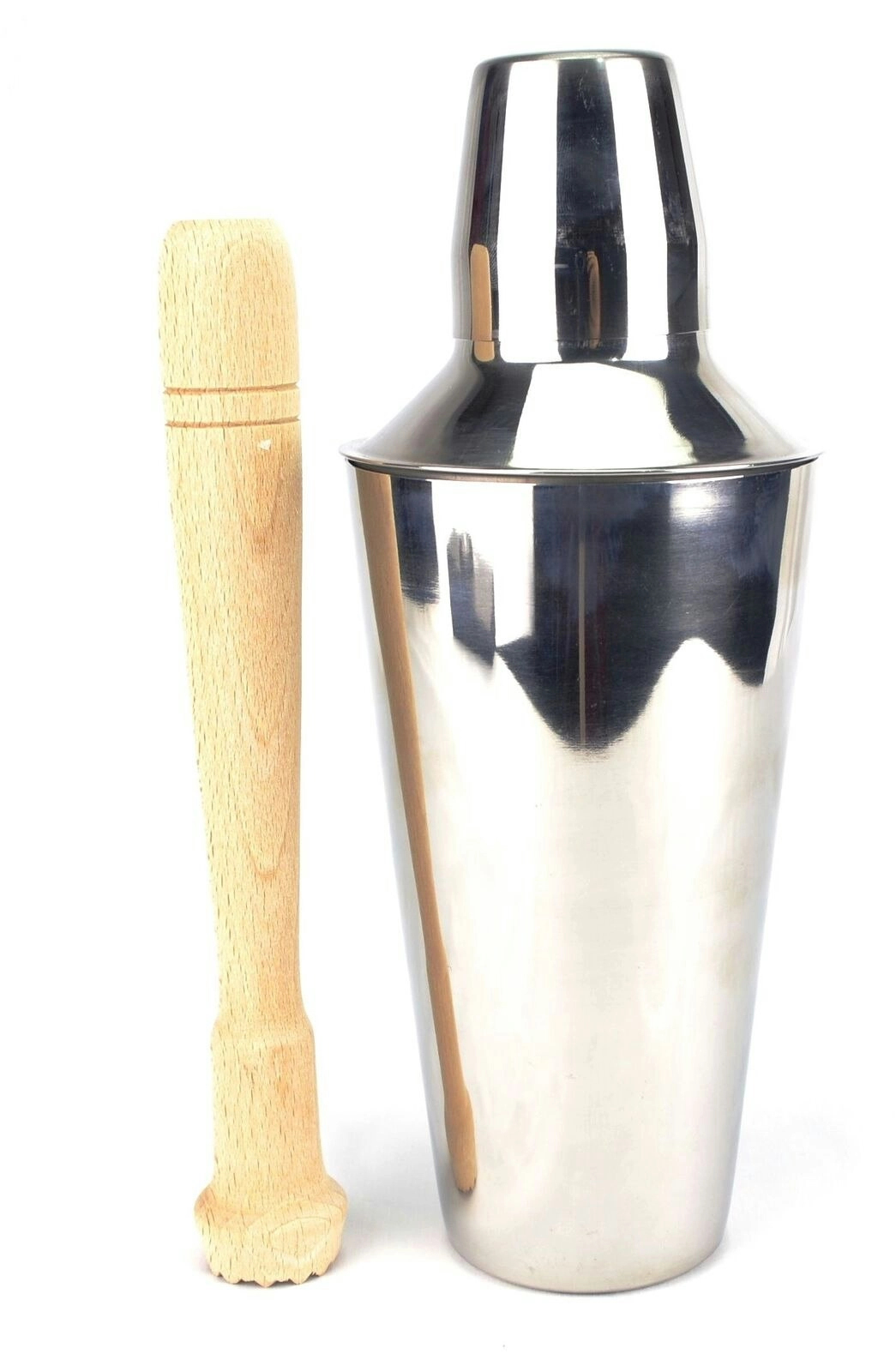 3 Piece Cocktail Shaker And Muddler Set