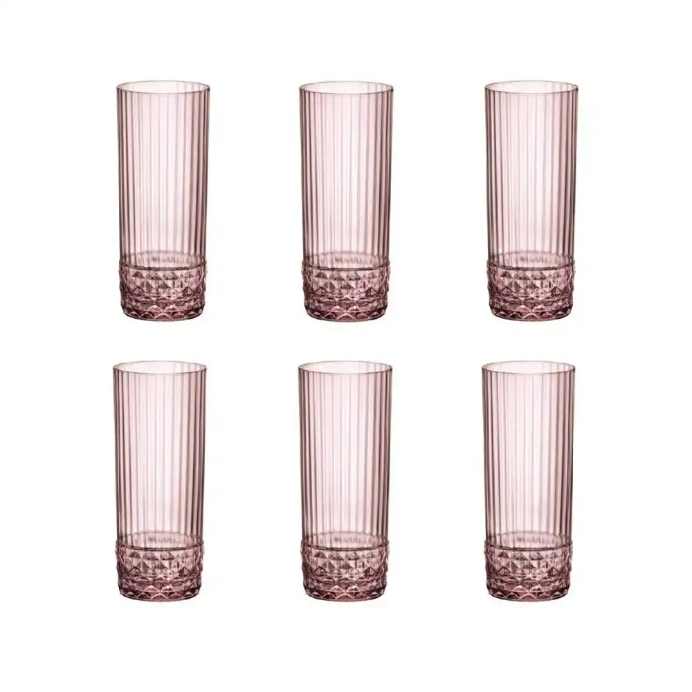 Bormioli Rocco AMERICA '20s 400ml LONG DRINK GLASSES SET 6 - LILAC