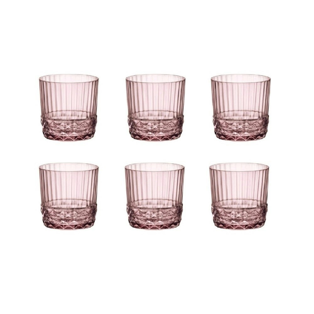 Bormioli Rocco AMERICA 20s 370ml ROCK DRINK GLASSES SET 6 - LILAC