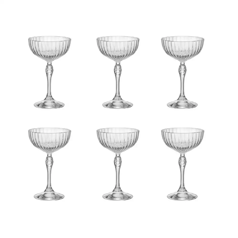 Bormioli Rocco AMERICA '20s 220ml COCKTAIL COUPE GLASSES SET 6