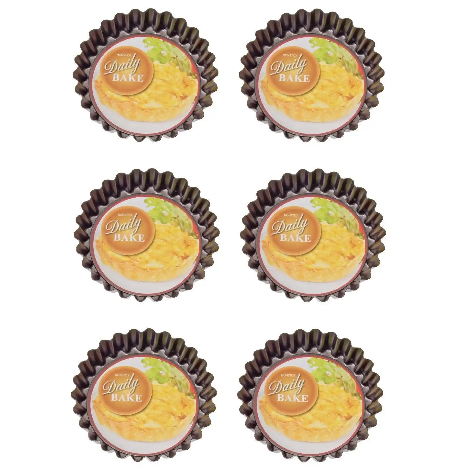 Daily Bake MINI-QUICHE PAN WITH LOOSE BASE 10cm x 2cm- SET OF 6