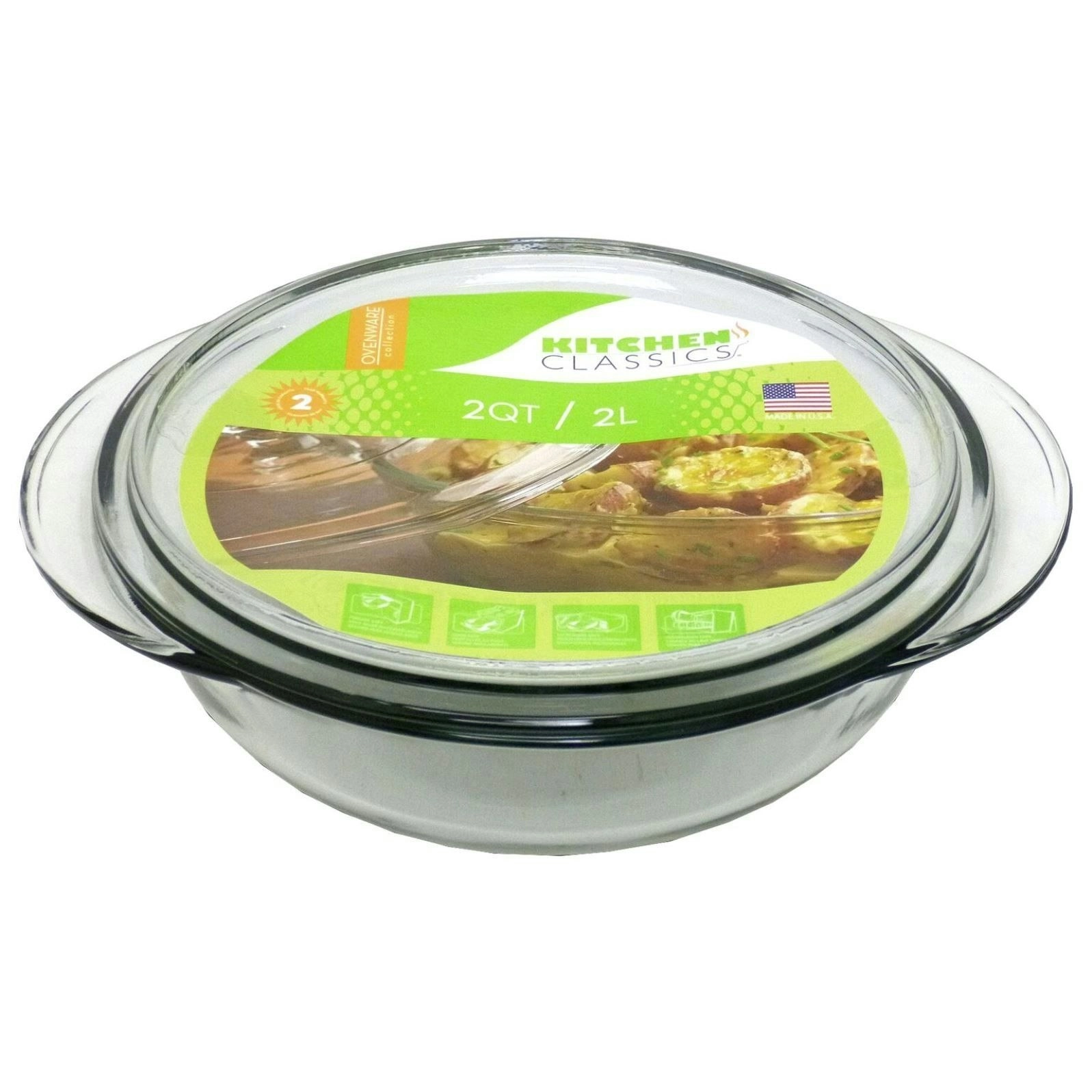 Kitchen Classics Glass Casserole Dish With Lid   2l