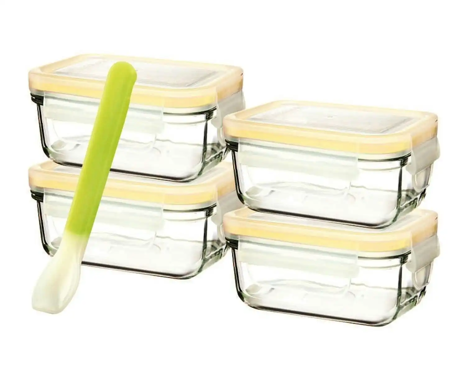 Glasslock 5 Piece Baby Food Container Set With Lids   Rectangle