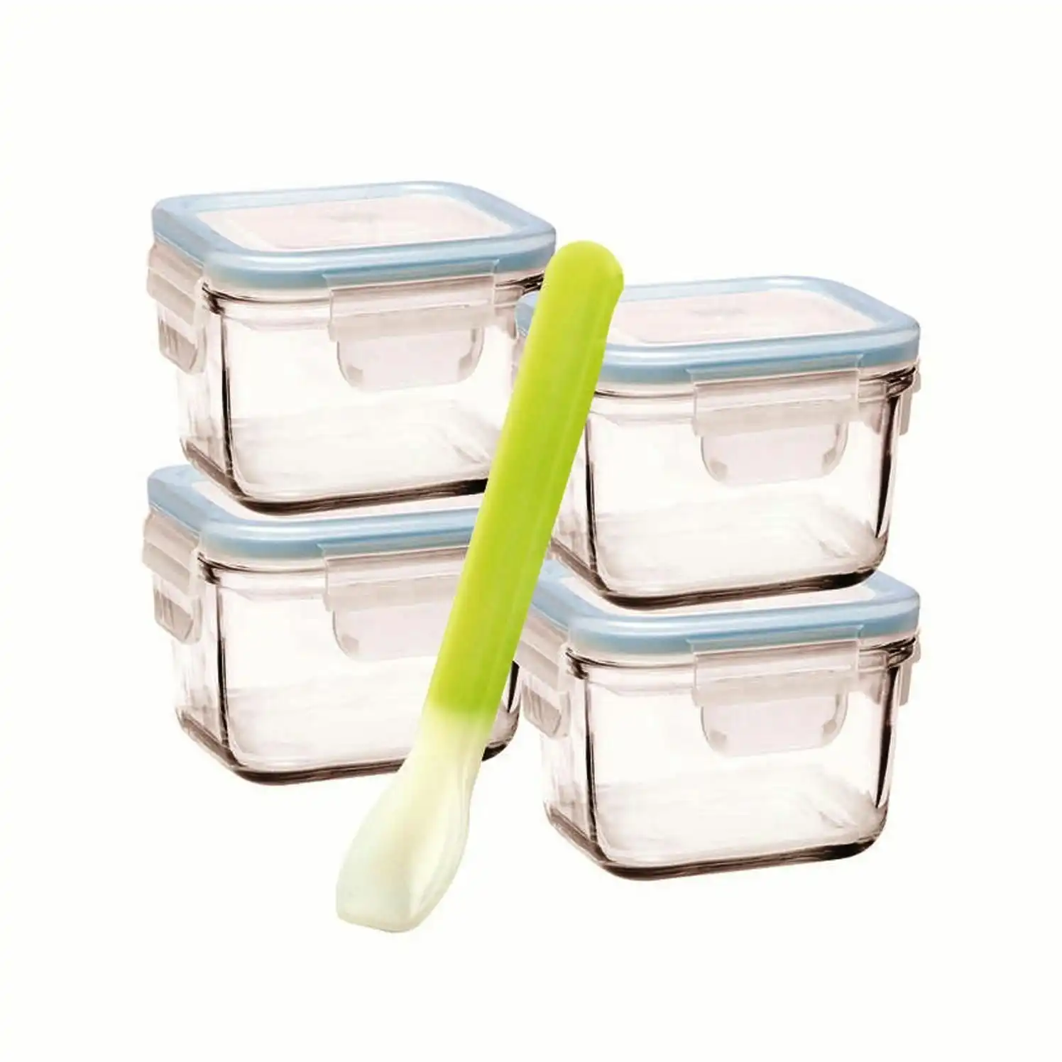 Glasslock 5 Piece Baby Food Container Set With Lids   Square