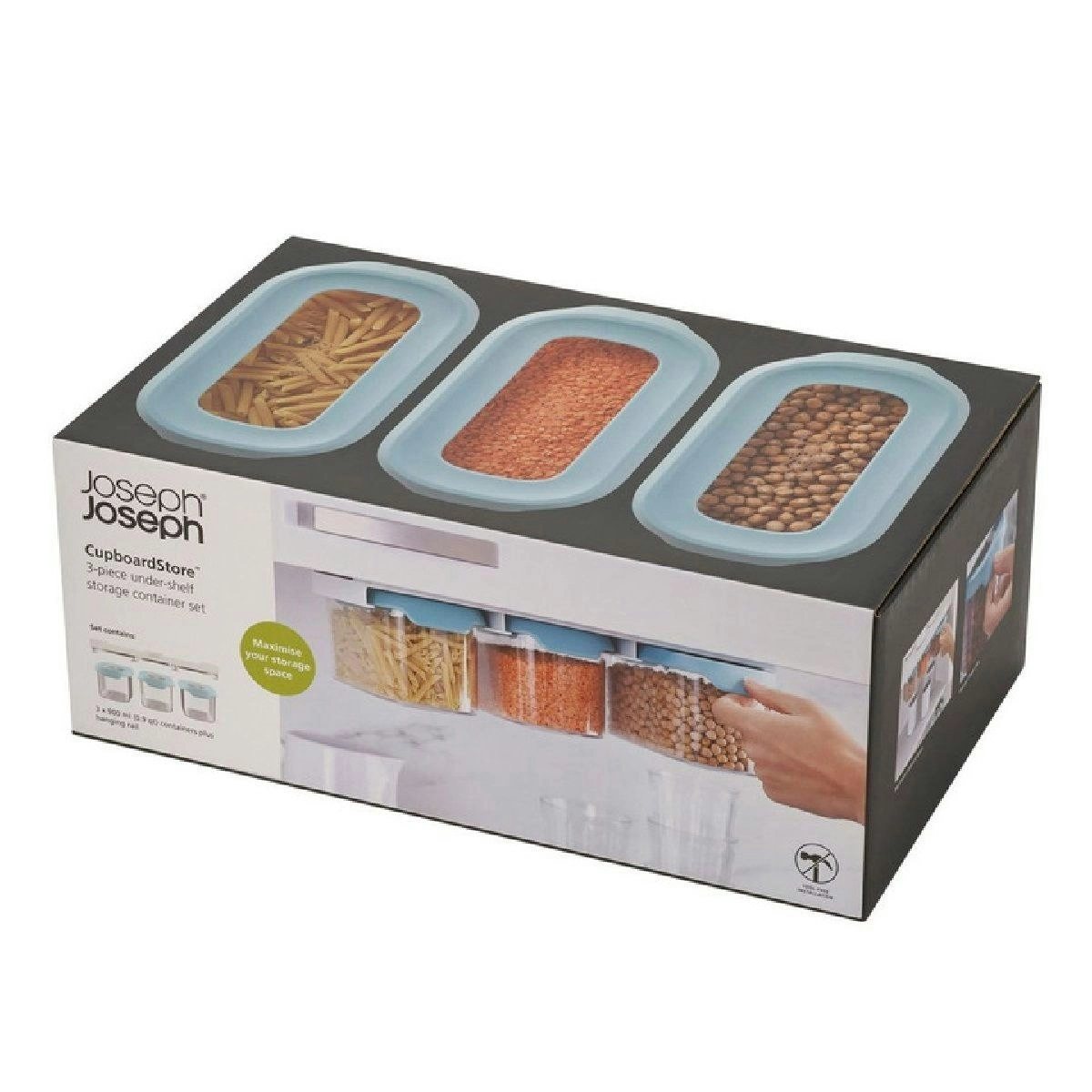 Joseph Joseph CUPBOARDSTORE 3 PIECE UNDER SHELF CONTAINER SET 900ml