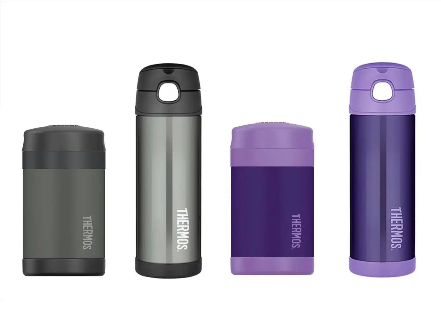 Thermos 470ml FOOD JAR + BOTTLE - CHARCOAL OR PURPLE