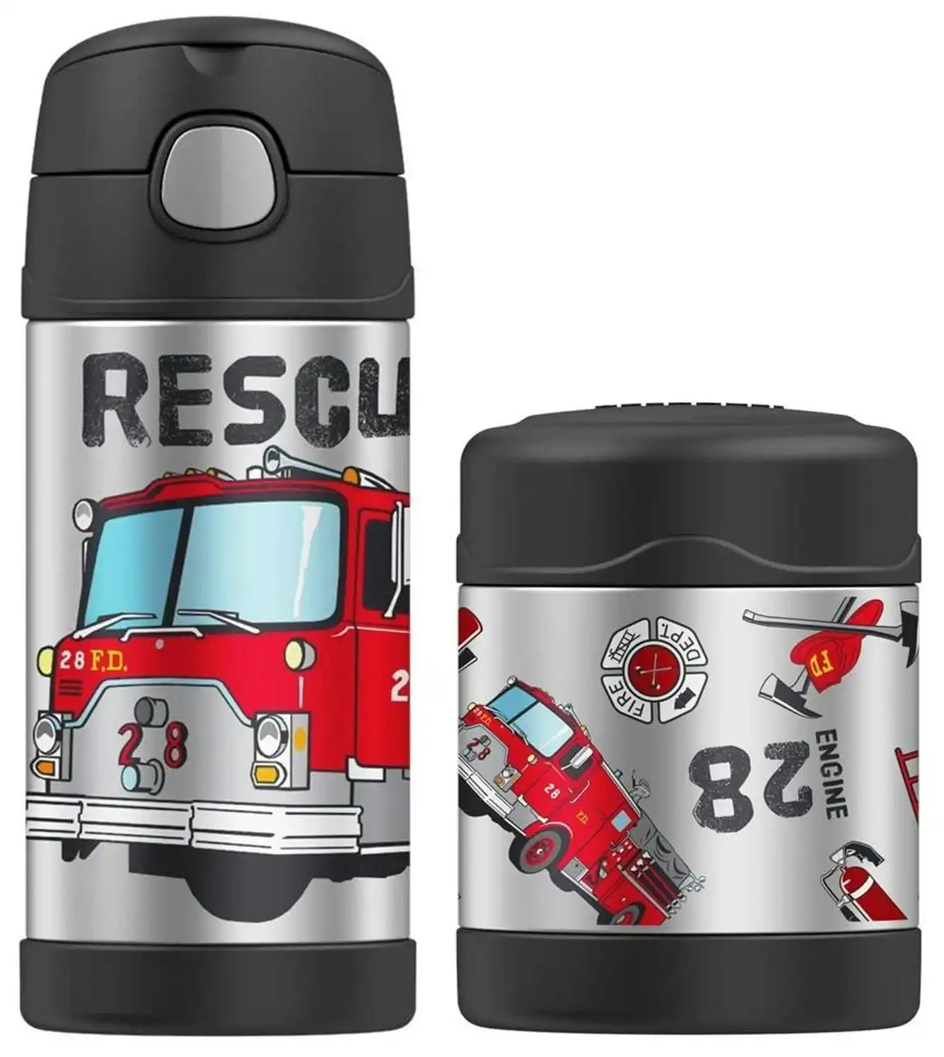 Thermos FUNTAINER 290ml FOOD CONTAINER + 355ml DRINK BOTTLE FIRETRUCK
