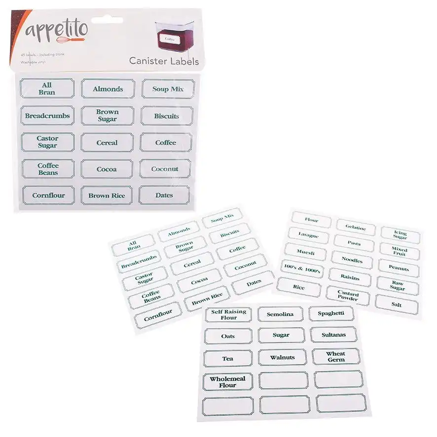 Appetito Canister Labels   Pack Of 45