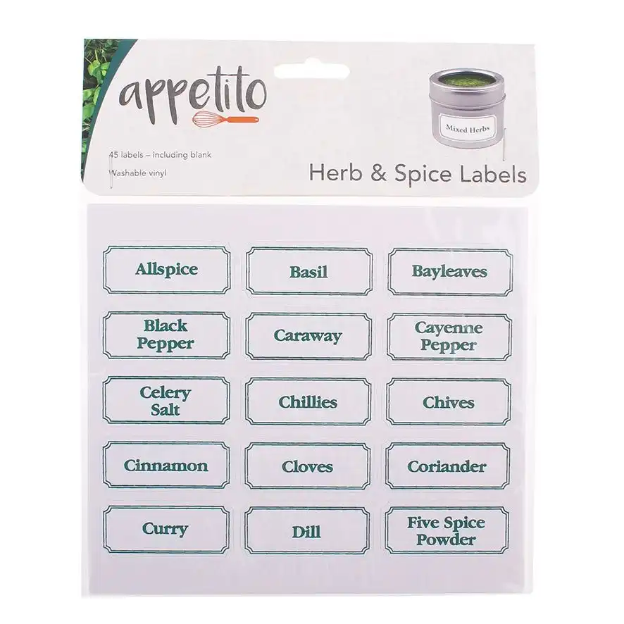 Appetito Herb And Spice Labels   Pack Of 45