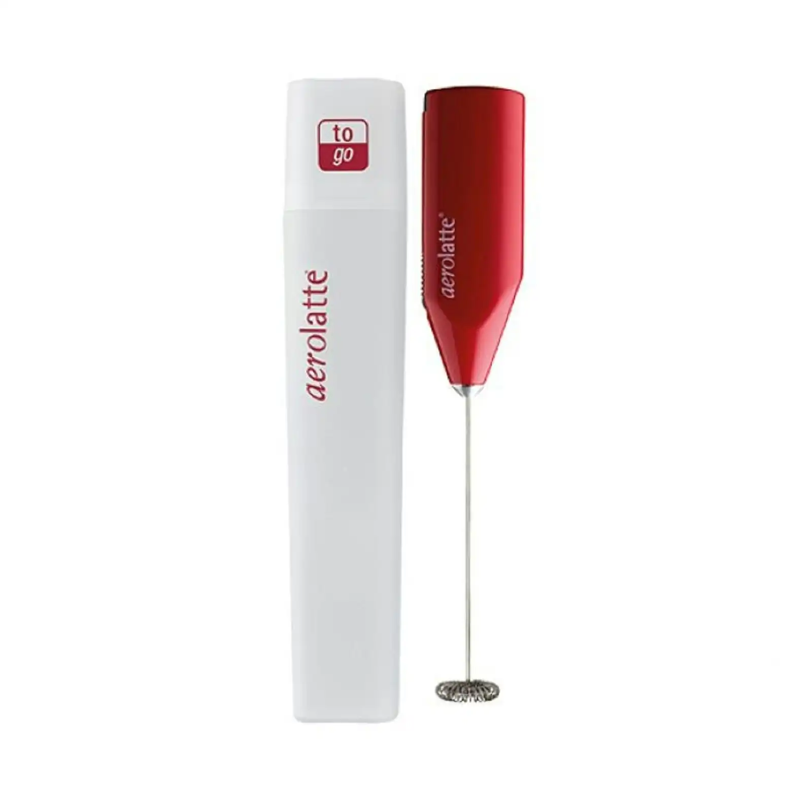 Aerolatte To Go Milk Frother With Case   Red