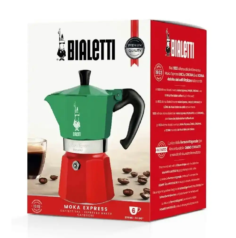 Bialetti Moka Italia 6 Cup Espresso Maker