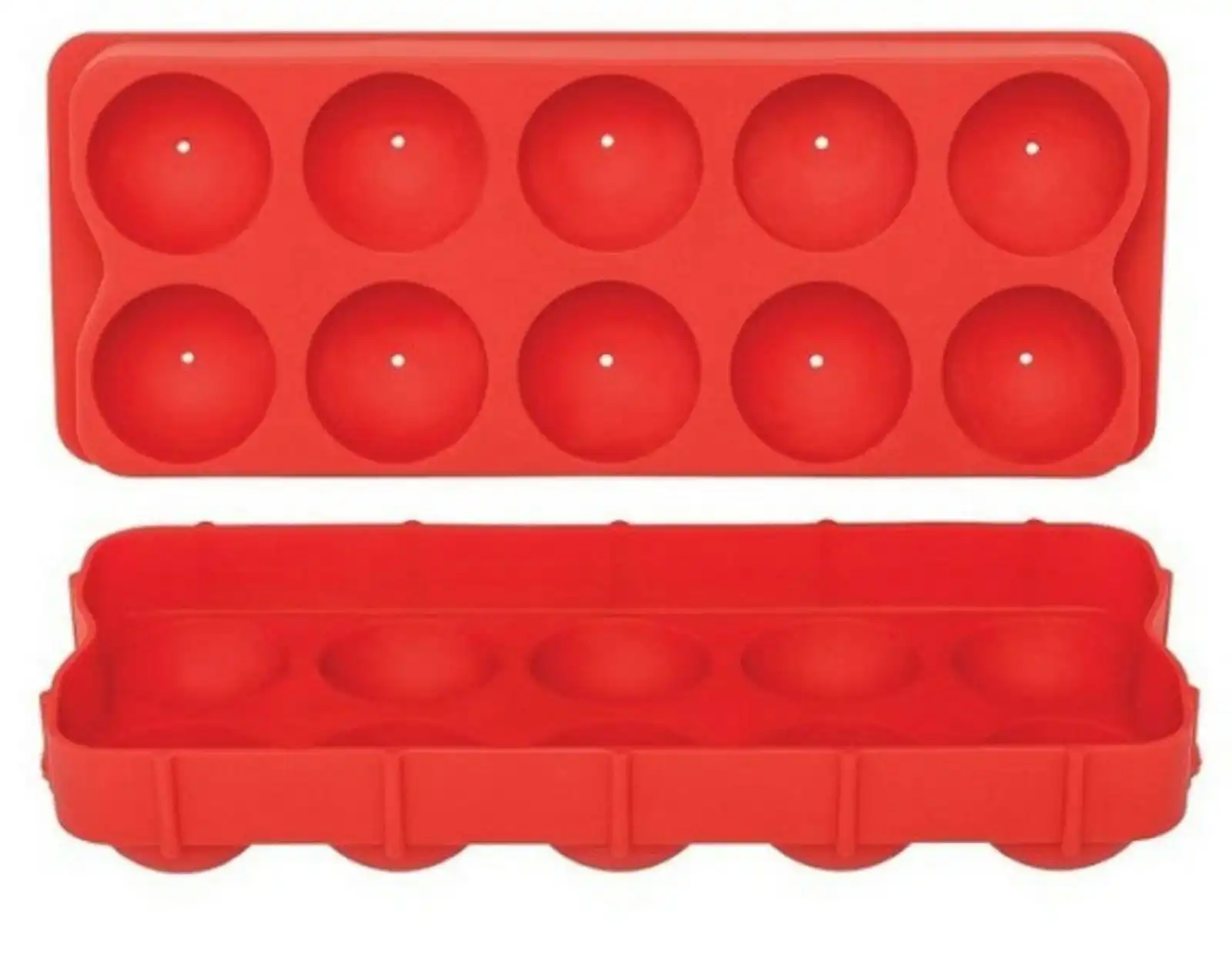 Round Ice Cube Tray Silicone Red