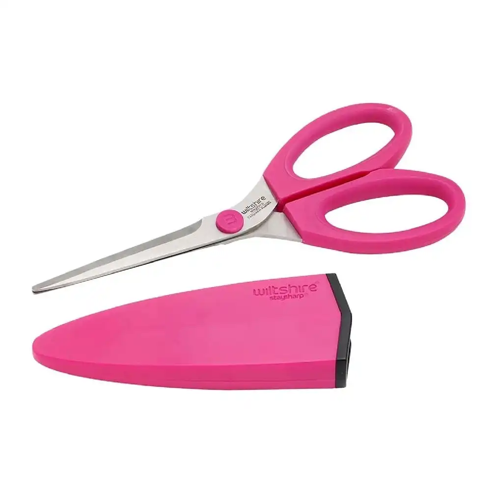 Wiltshire Staysharp Kitchen Scissors With Sharpener Pink