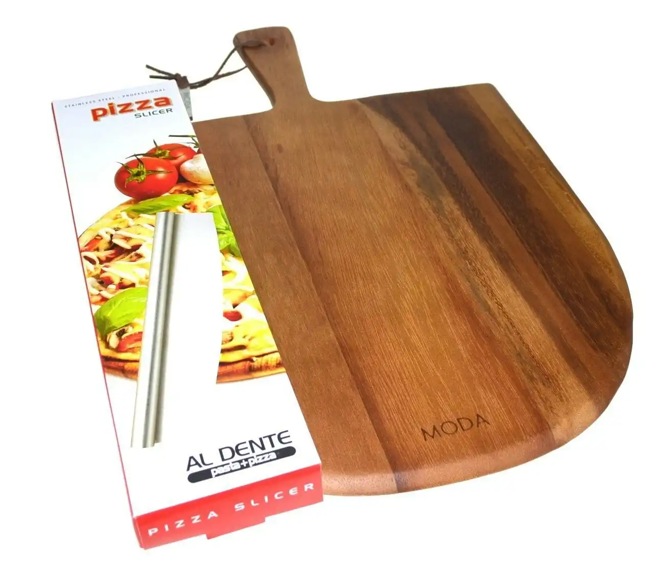 Moda Wooden Acacia Pizza Paddle With Cutter