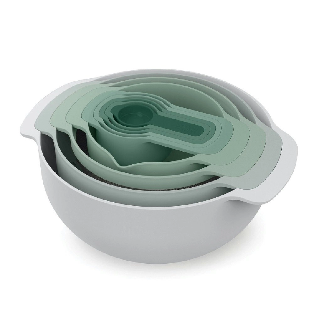 Joseph Joseph Nest 9 Plus Sage Set Measuring Cups, Spoons And Bowl