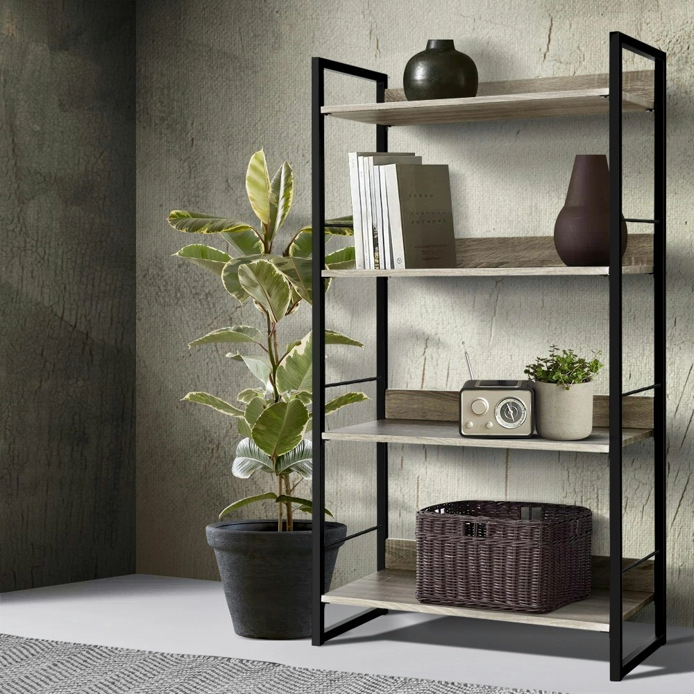 Artiss Bookshelf 4 Tiers - NOE Black and Oak