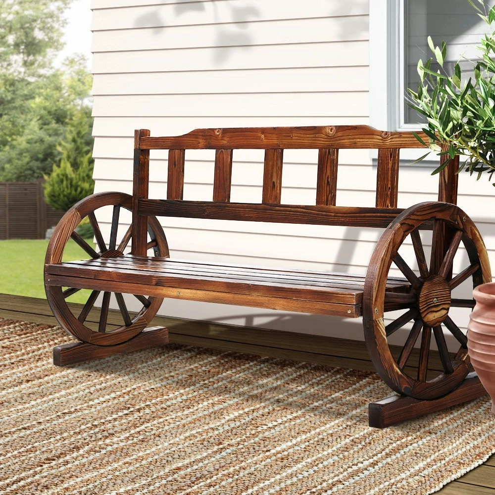 Gardeon Outdoor Garden Bench Wooden 3 Seater Wagon Chair Lounge Patio Furniture