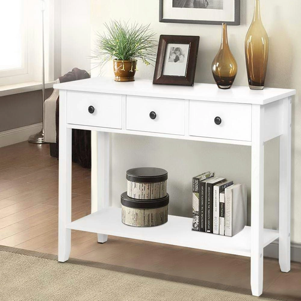 Artiss Console Table 3 Drawers 100CM White Chole