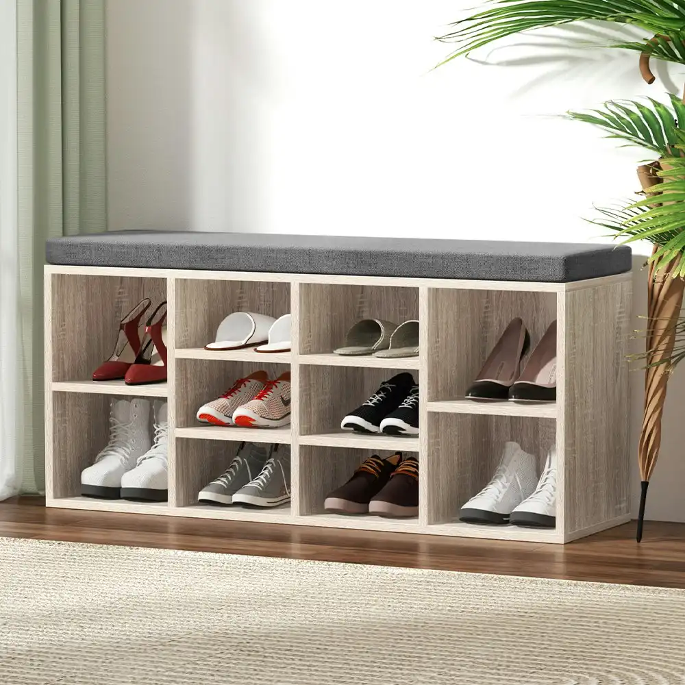 Artiss Shoe Cabinet Bench Shoes Storage Rack Organiser Wooden Shelf Cupboard Box