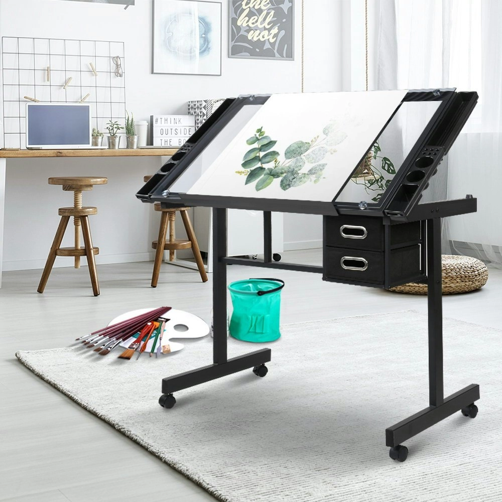 Artiss Drawing Desk Drafting Table Black