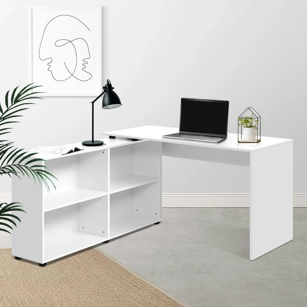 Artiss Computer Desk Bookshelf White 130CM