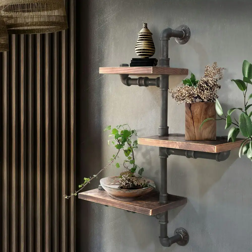 Artiss Floating DIY Pipe Shelf 3 Tiers - IVAN