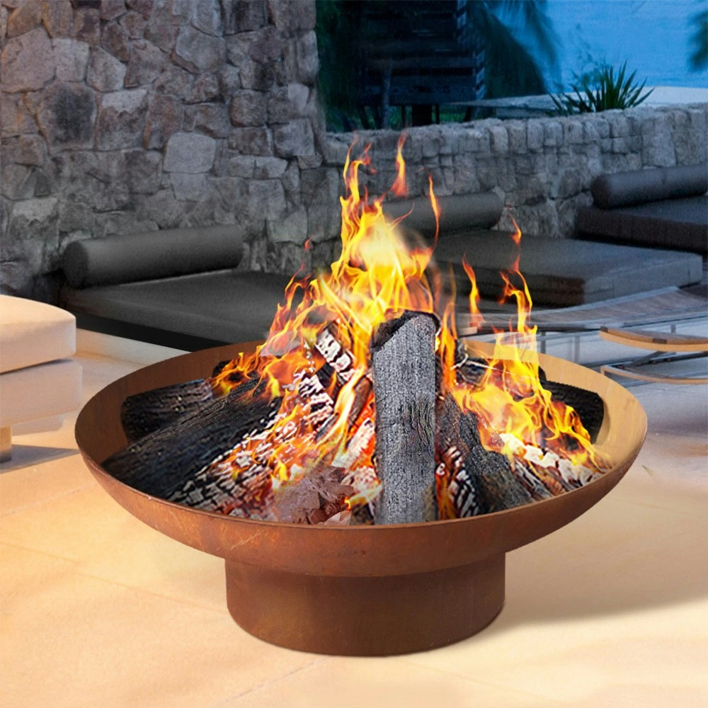 Grillz Fire Pit Bowl Cast Iron Rustic 70cm