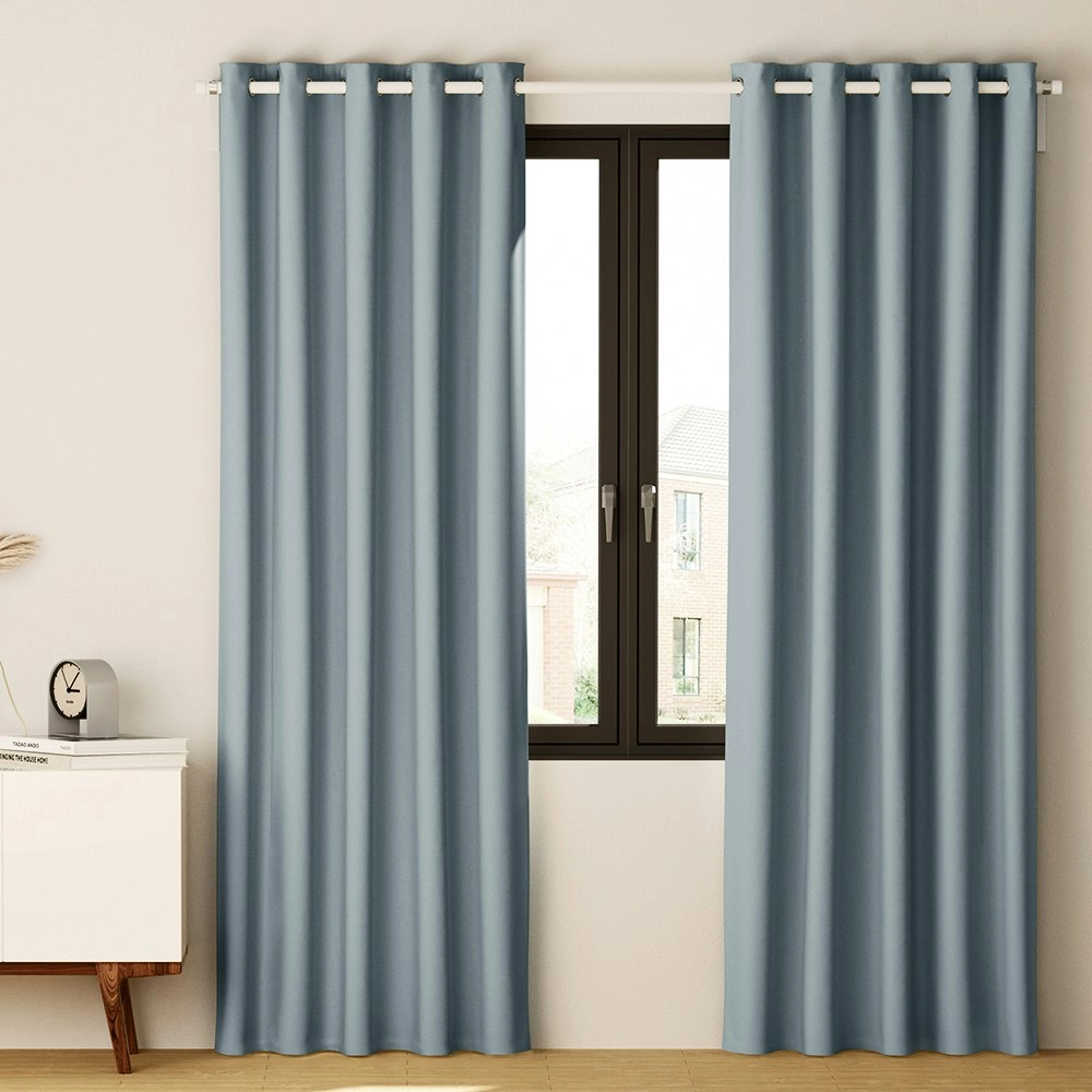 Artiss 2X Blockout Curtains Eyelet 140x230cm Grey