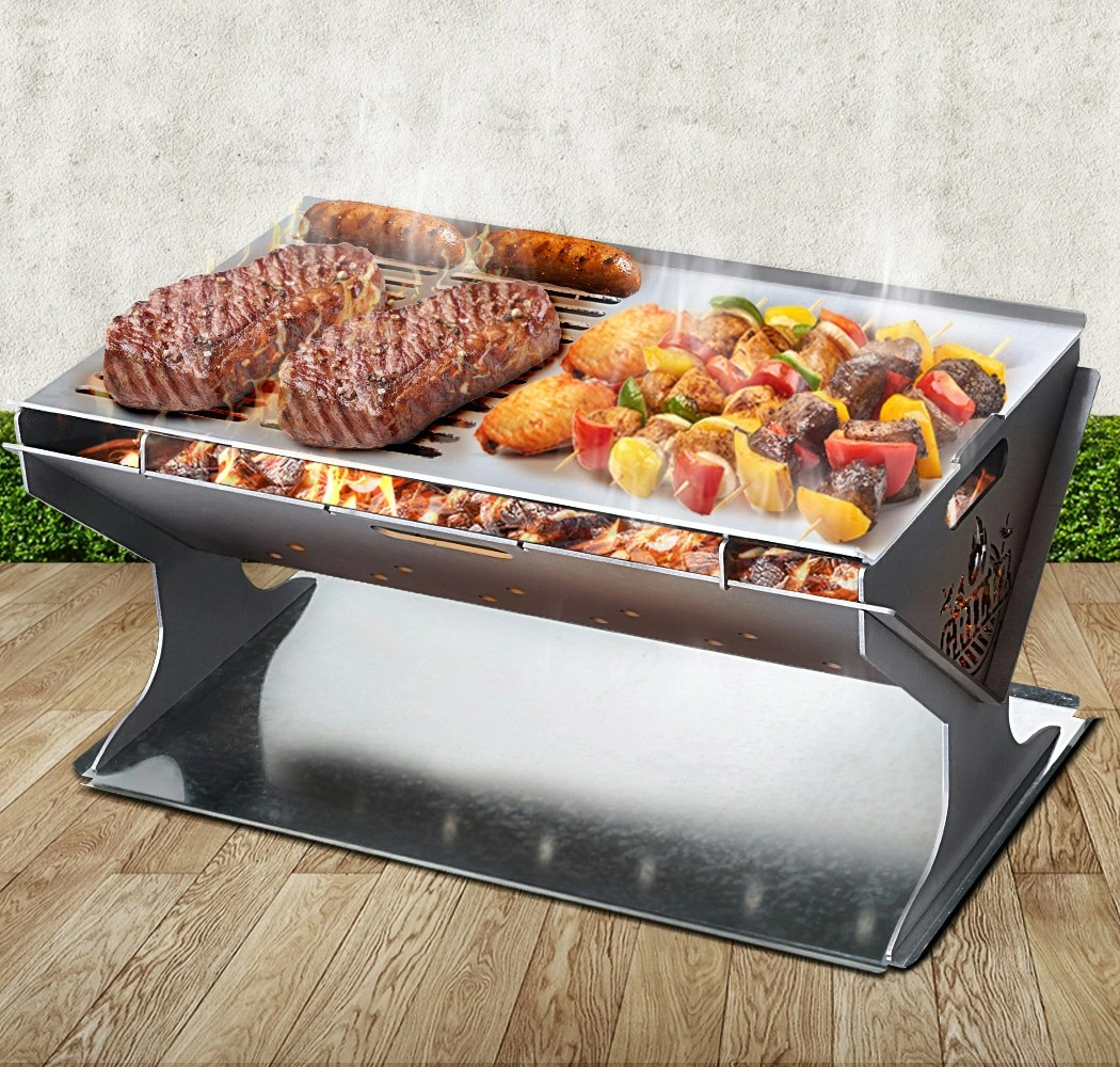 Grillz Fire Pit BBQ Grill Steel