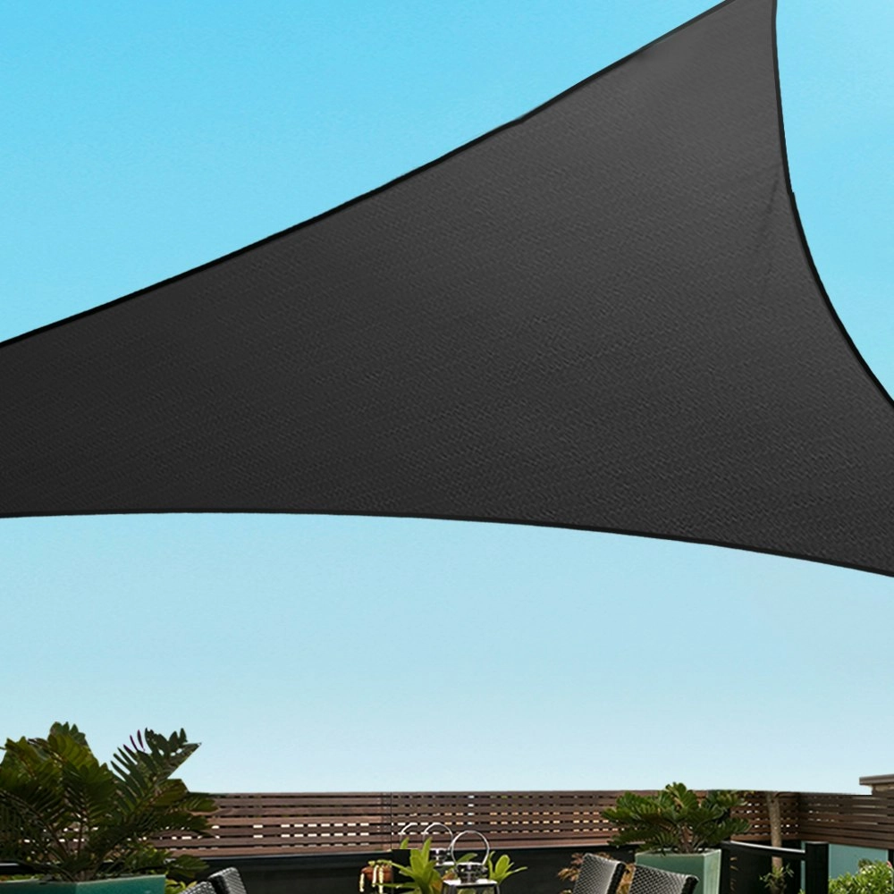 Instahut Shade Sail 5x5x5m Triangle 280GSM 98% Black  Shade Cloth