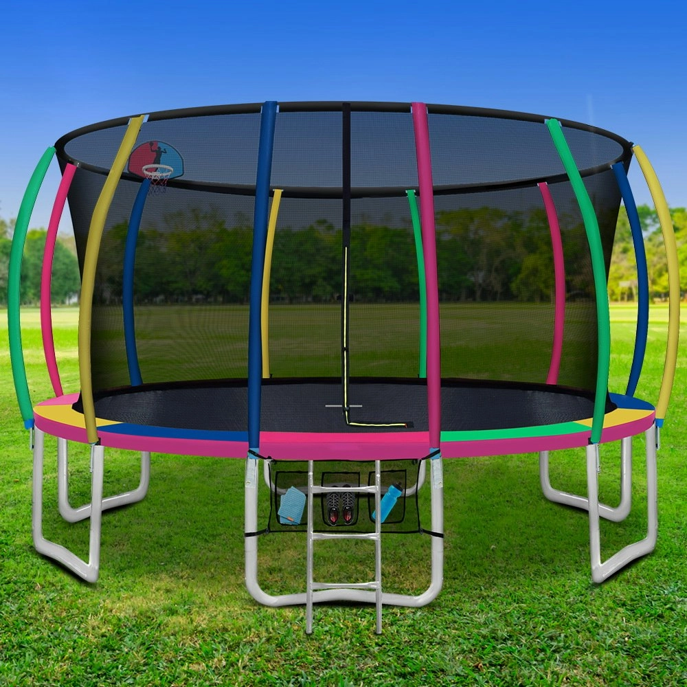 Everfit 16FT Trampoline for Kids w/ Ladder Enclosure Safety Net Rebounder Colors